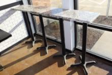 Times 2 - 16" x 84" marble style bar top window tables - nice