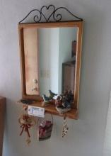 18" x 28" hanging mirror with contents
