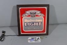 14" x 14" Budweiser lighted wall sign
