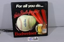 18" x 18" Budweiser Pro-Pitch lighted wall sign