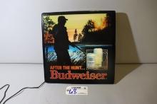18" x 18" Budweiser "After the Hunt" lighted wall sign