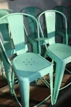 Times 4 - metal teal finish bistro styled barstools