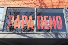 Papa Reno's approx. 72" lighted sign - buyer to remove