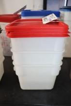 Times 3 - 6 qt food storage containers with cracked lids
