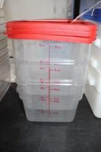 Times 3 - 6 qt food storage containers with cracked lids