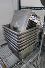 Times 7 - 1/2 x 8" stainless inset pans with lids