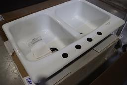 New Kohler 5942-4-0 cast iron 22" x 33" self rimming sink