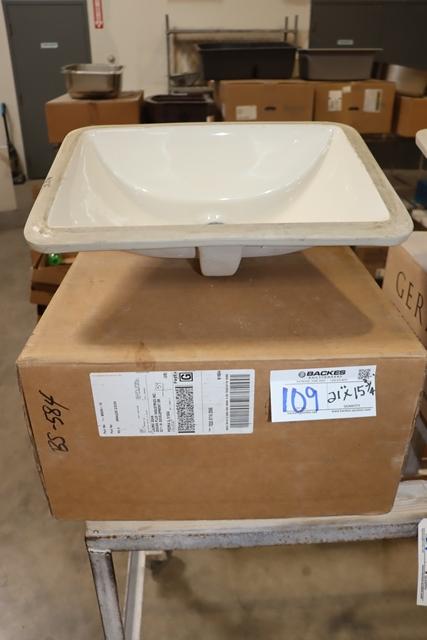 New 15.75" x 21" porcelain lavatory sink