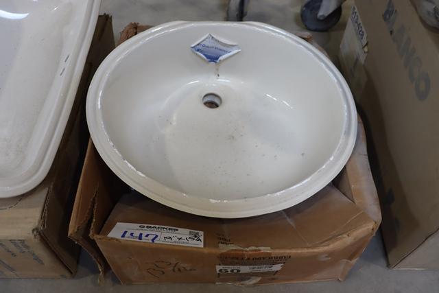 15.75" x 19" white under counter lavatory sink