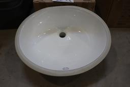 Set of 4 new Gerber PL-3059 bone colored lavatory sinks