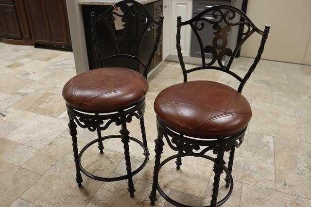 Times 2 - Metal decorative framed swivel seat stools