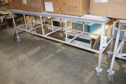 24" x 96" steel framed portable work table with open top