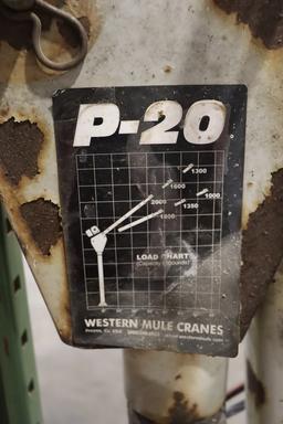 Western Mule P-20 - 1300# truck mount crane
