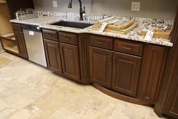 18' x 99" tall kitchen cabinet display - very nice - (dishwasher & refriger