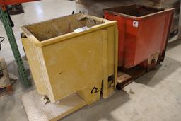 Pair to go - Approx 1/8 yard dump hoppers - 1) excellent cond, 1) bottom ru