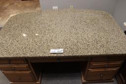 42" x 66" granite top office desk - very nice