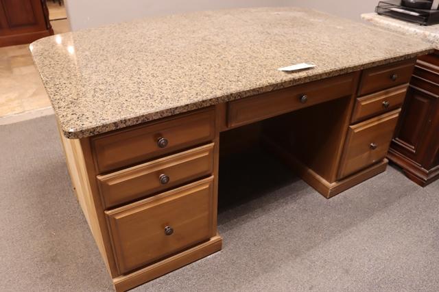 42" x 66" granite top office desk - very nice