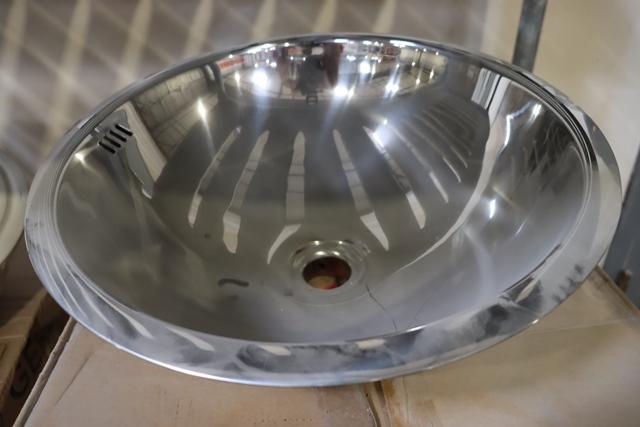 New 15" stainless polished rim sink