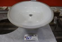 22" x 46" white marble vanity top with back splash & sink