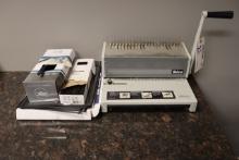 Ibico Binder machine with spines & envelopes