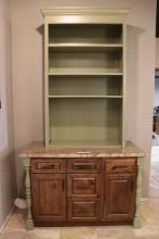 26" x 54" decorative hutch with 36" x 62" upper cabinet