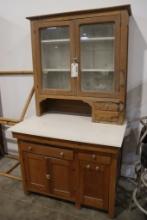 42" Oak step back kitchen cabinet