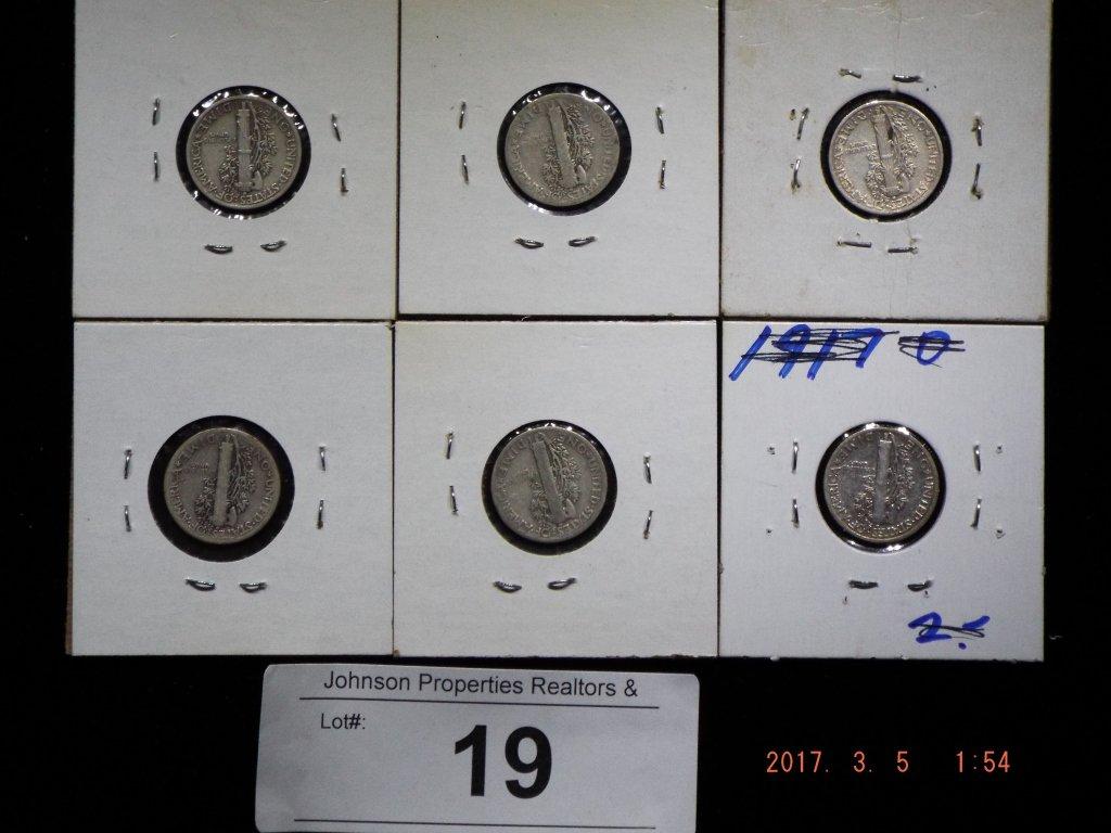 Group of 12 Mercury Dimes