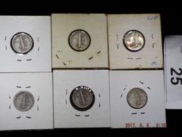 Group of 12 Mercury Dimes