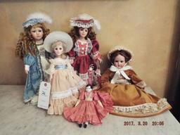 Group of 5 dolls