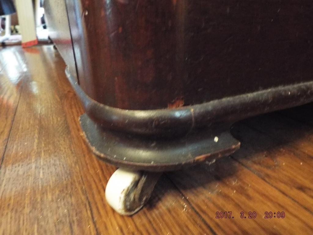 Victorian walnut marble top low chest