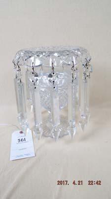 Crystal vase with large crystal prisms