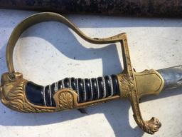 Sword, possibly German dress sword, approx. 32" blade total length 38"