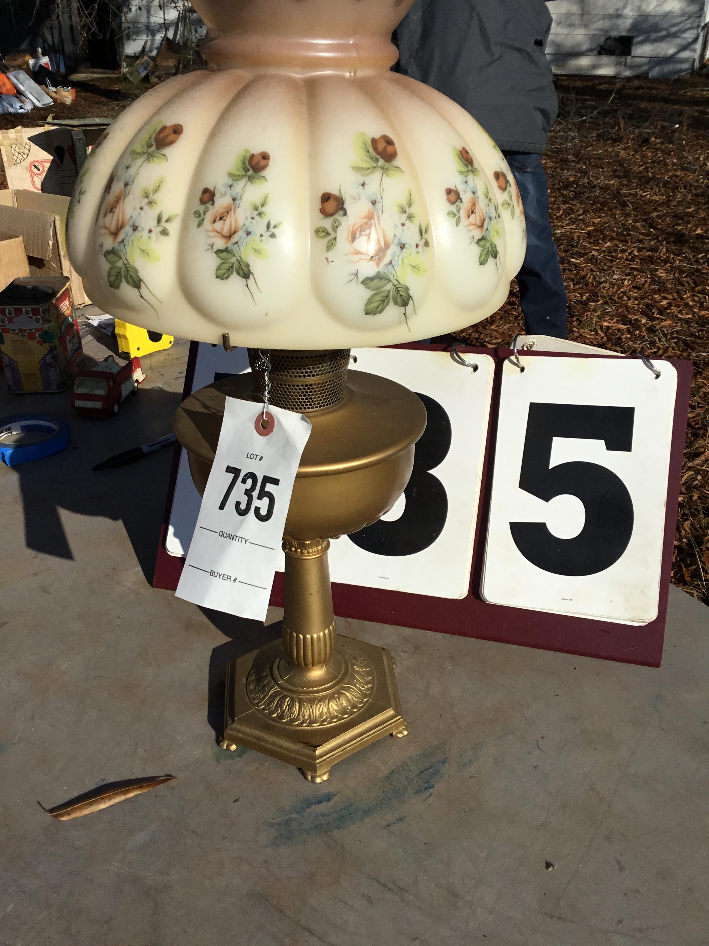 Appears to be an Aladdin Model B "Orientale" table lamp, bronze (B-134), sold from 1935 - 1936