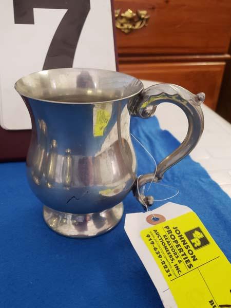 Group of mugs, K. Bright Pewter, Made in Sheffield England