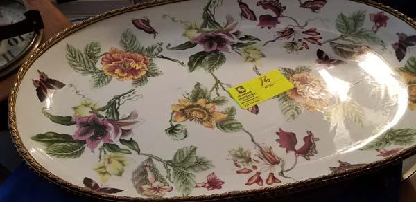Centerpiece, floral and butterfly design large platter