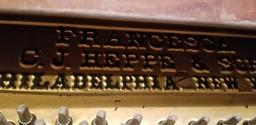 Francesca Piano by C.J. Heppe and Son Philadelphia and New York with Piano Stool