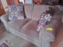 Love Seat (matches Lots # 25 and 27), 2 Cushioned Seats, 68" long x 38" deep