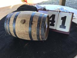 Wooden Keg w/ Plug, Stamped Scc5, Approx. 10" Diameter x 17" Tall