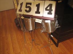 2 SS Ice Buckets with Stands
