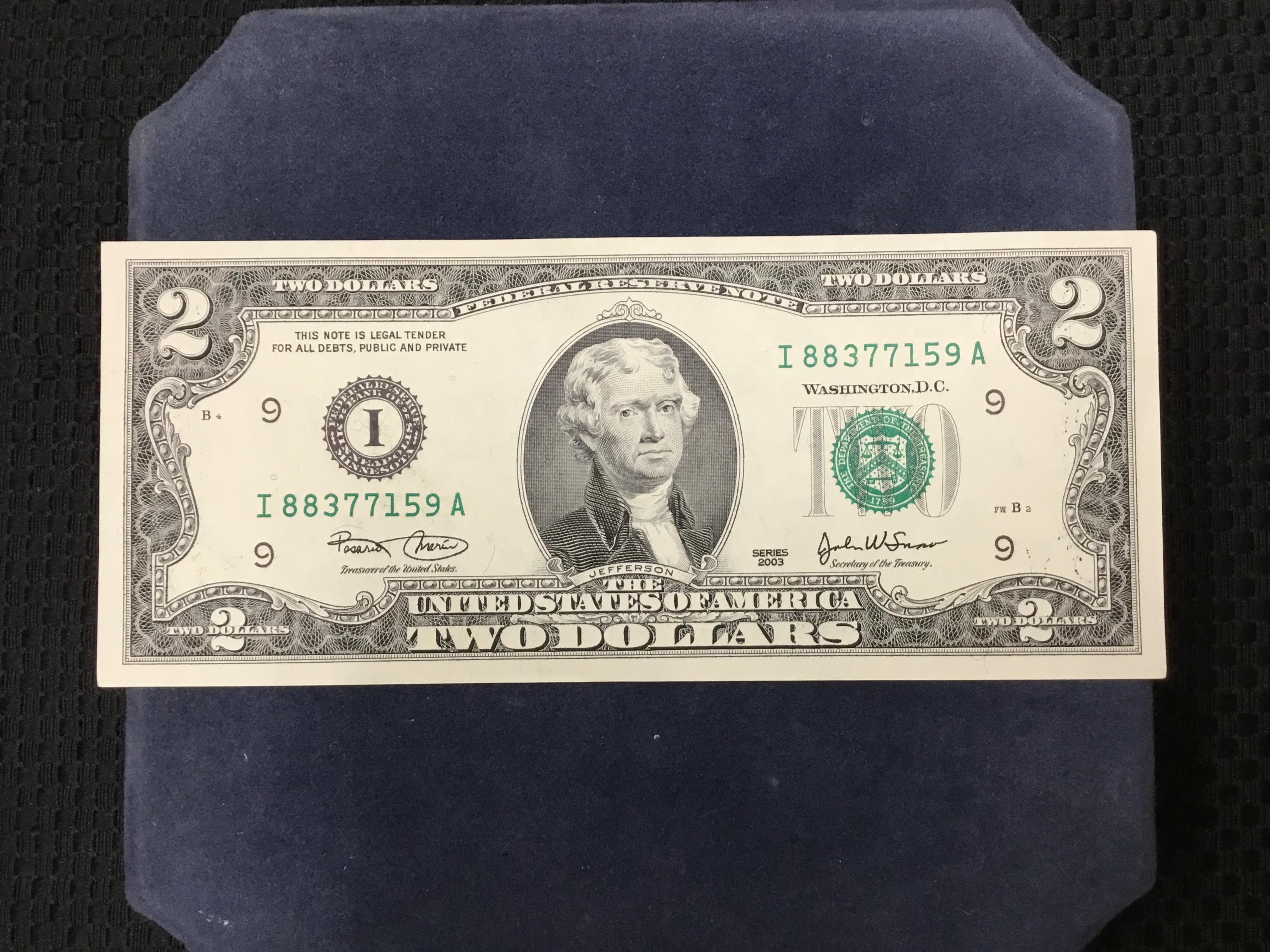 2003 Series United States of America $2 Bill