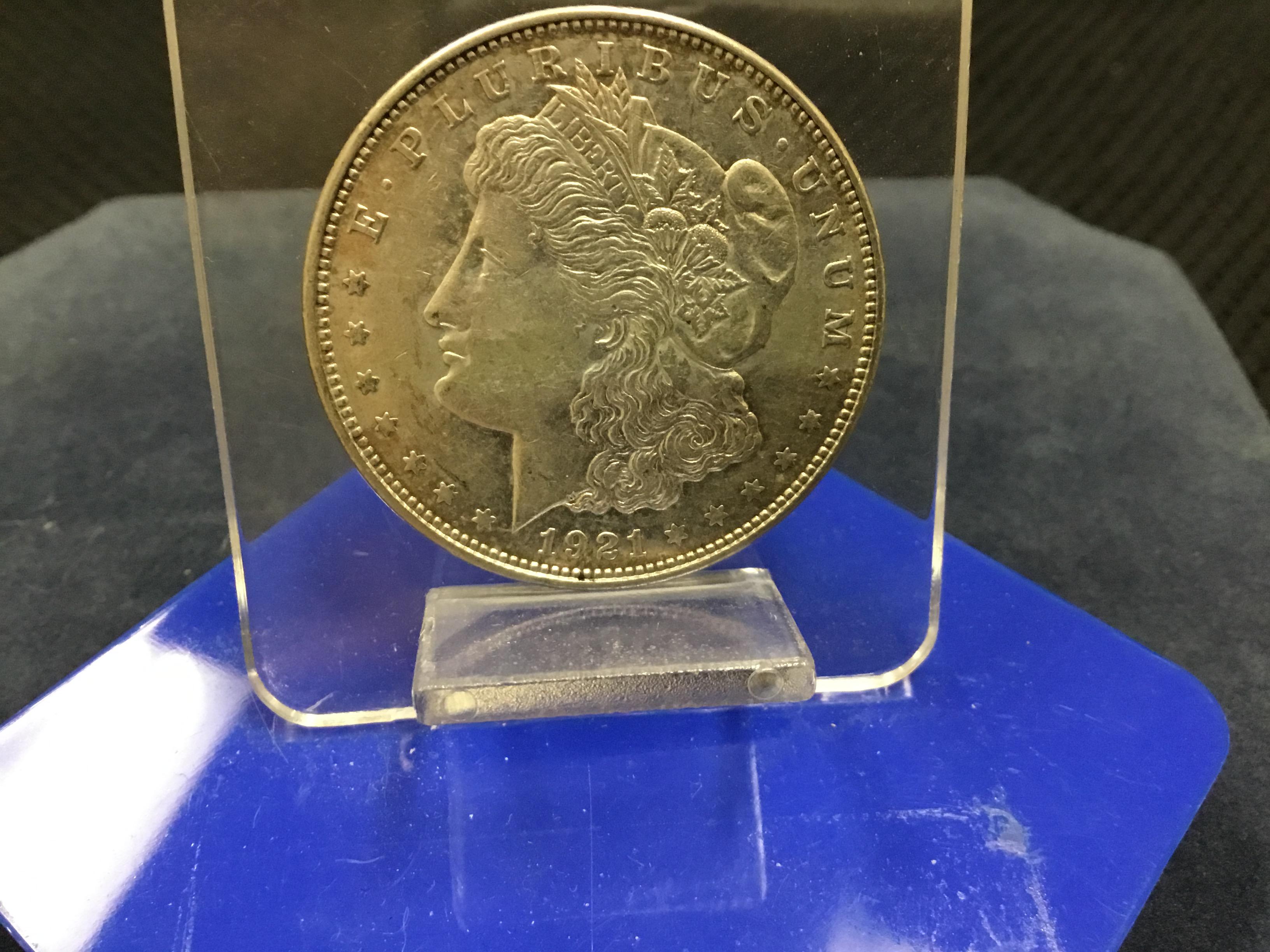 1921 United States of America Morgan Silver Dollar; E-Pluribus-Unum