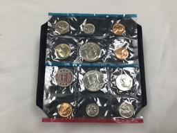 1972 United States Bureau of the Mint Coin Sets; includes 2 Half Dollars, 2 Quarters, 2 Dimes, 2 Nic