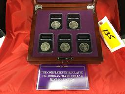 The Complete Uncirculated US Morgan Silver Dollar Mint Collection; 1883-Carson City Mint, 1921-Denve