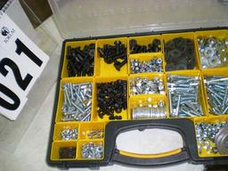 17-compartment case with misc. bolts, nuts & washers