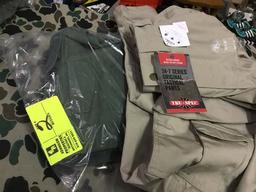 Two Pair Truspec 24-7 Series Tactical Pants, Size 30x30, Green and Tan