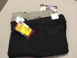 Two Pair of Tru-Spec Women's Tactical Pants, 24 Unhemmed, Black and Khaki