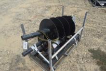 SKID STEER POST HOLE DIGGER W/ 2 AUGERS