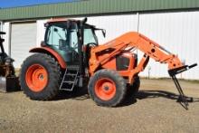 KUBOTA M110GX C/A 4WD W/ LA1854 LDR AND HAY FORK 2573HRS (WE DO NOT GUARANTEE HOURS)