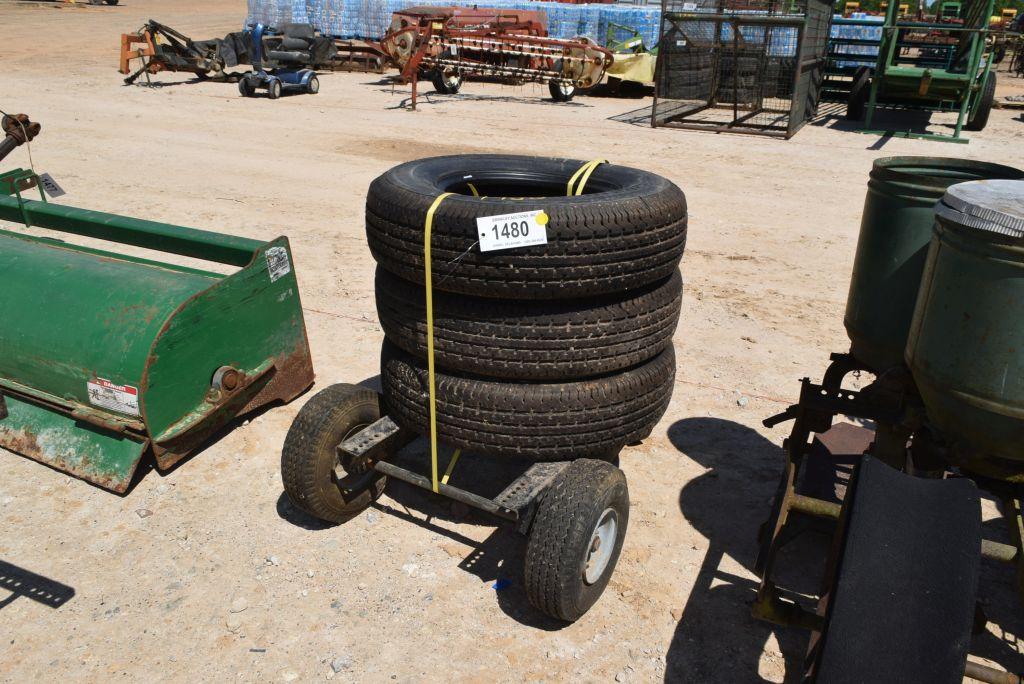 235 80/16 TIRES 3 COUNT AND A CART