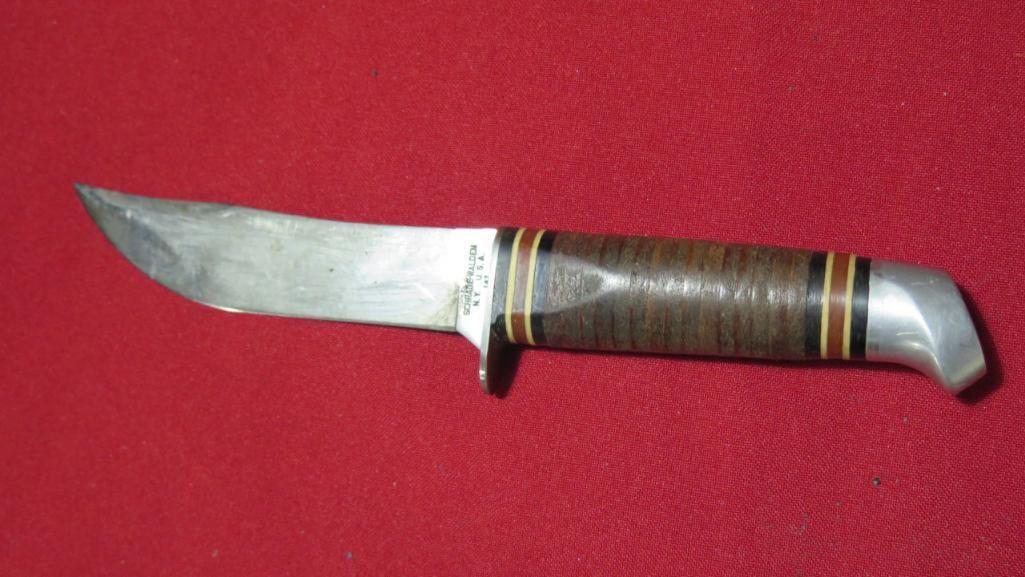Schrade-Walden 147 8.5" knife w/leather sheath & Western 8" knife w/leather